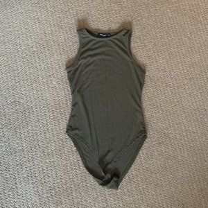 High Neck Green Bodysuit